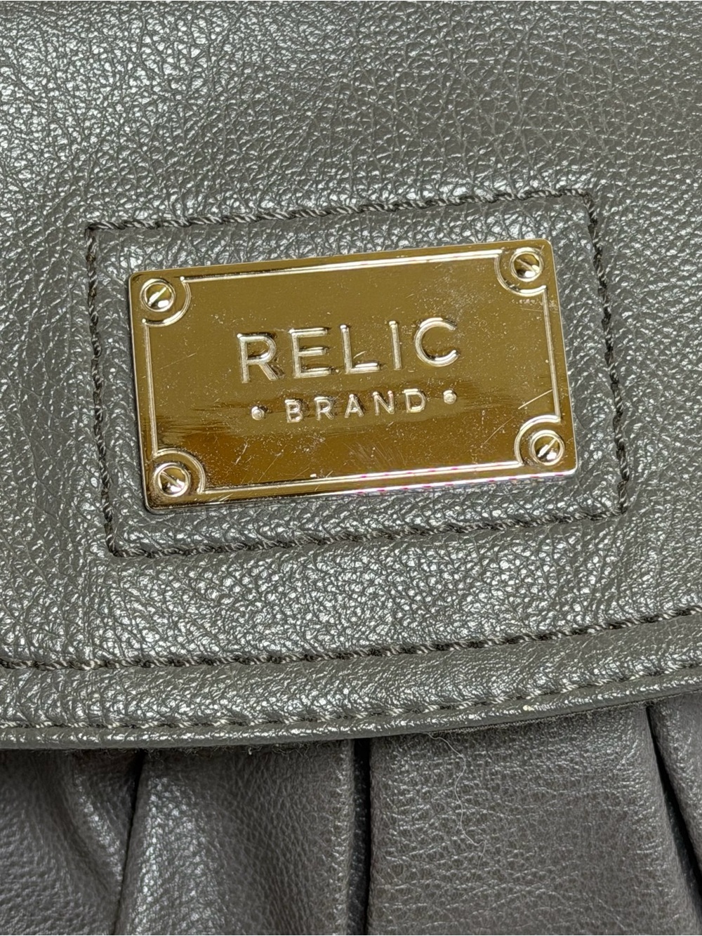 Relic by Fossil Gray Ruched Hobo Bag with Braided Strap - Picture 2 of 7